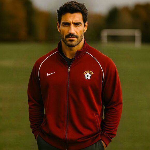 Nike Other - Nike Soccer Track Jacket Men's XL Maroon White Piping | North Team Warm-Up Zip